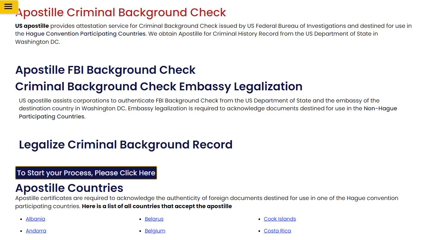 Criminal Background Check | FBI Apostille | US Apostille